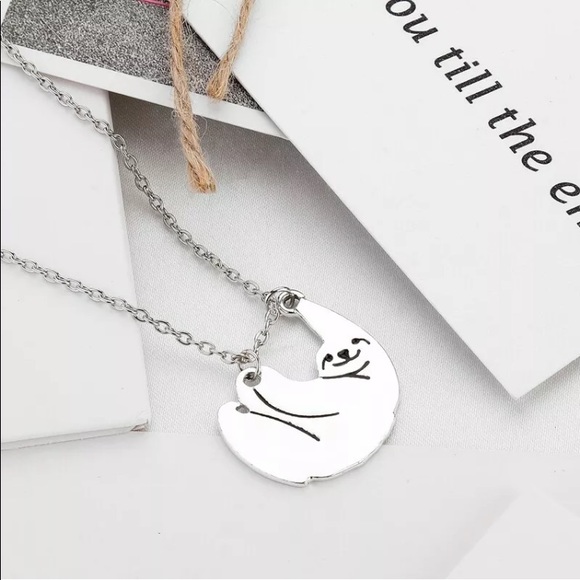 Silver Sloth Pendant Necklace - Picture 2 of 7